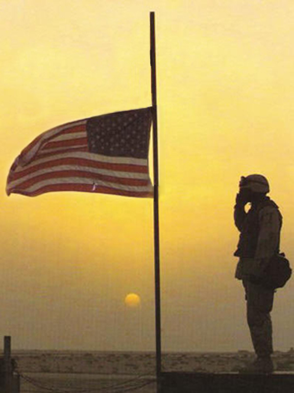 Memorial_Day_Art_American_Soldier_Salutes_Half_Mast_US_Flag-01